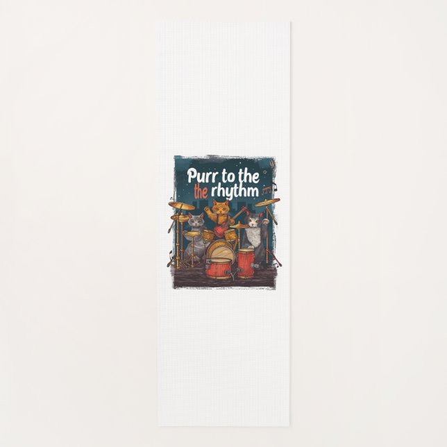 Rockin' Cat Band Yoga Mat (Front)