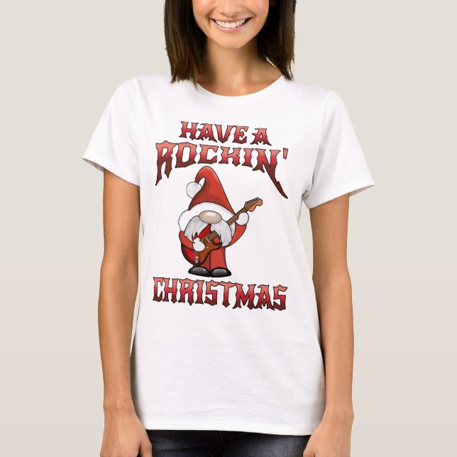 Rockin Christmas Santa T Shirt (Front)