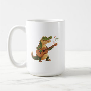 Rockin’ Crocodile with Guitar – Fun Cartoon Animal Coffee Mug