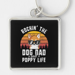 Rockin dog dad and puppy life shiba inu gift key ring