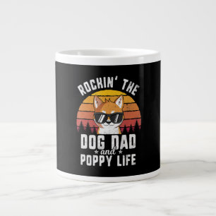 Rockin dog dad and puppy life   shiba inu gift large coffee mug