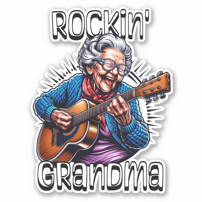 Rockin' Grandma Funny Comic  (Front)