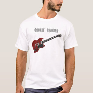 Rockin' Grandpa, red & black guitar T-Shirt