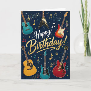 Rockin Guitar Happy Birthday Card