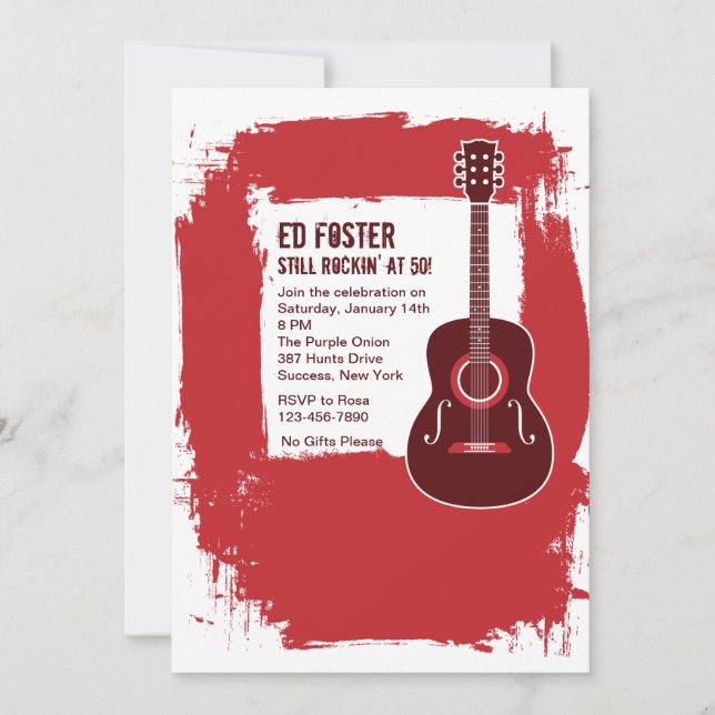 Rockin' Guitar Invitation (Front)