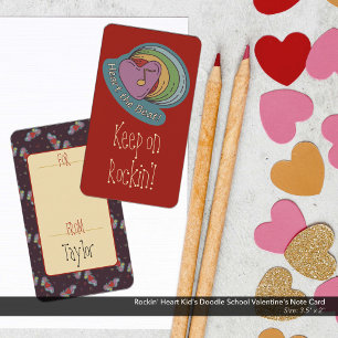 Rockin' Heart Kid's Doodle School Valentine's  Card