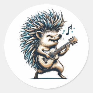 Rockin' Hedgehog Guitar Sticker