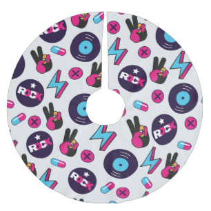 Rockin' Hippie: Vinyl Vintage Pattern Brushed Polyester Tree Skirt