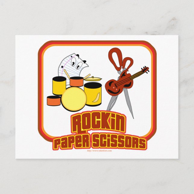 Rockin Paper Scissors Postcard (Front)