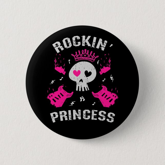 Rockin' Princess 6 Cm Round Badge (Front)