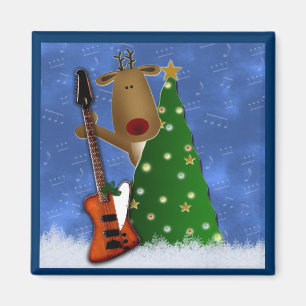 Rockin' Red Nose Reindeer Magnet