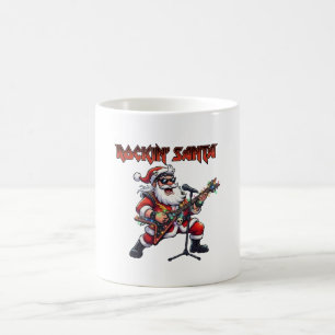 Rockin' Santa Christmas Guitarist Coffee Mug