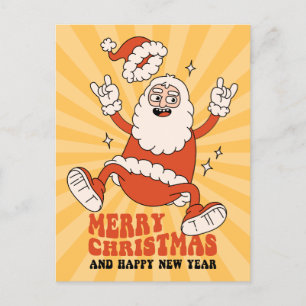 Rockin' Santa Claus - A Merry and Loud Christmas Holiday Postcard
