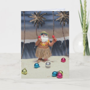 Rockin' Santa - Florida Beach Christmas Holiday Card
