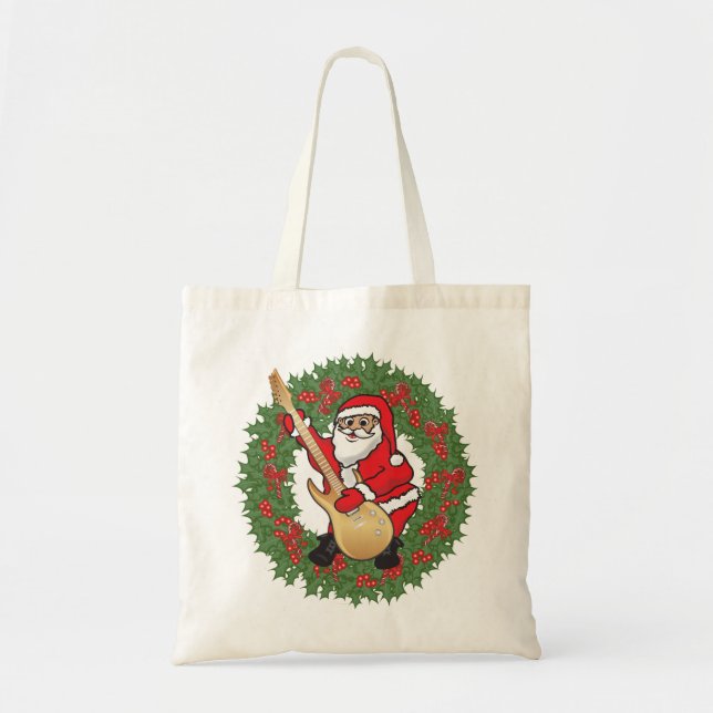 Rockin' Santa Skull Tote Bag (Front)