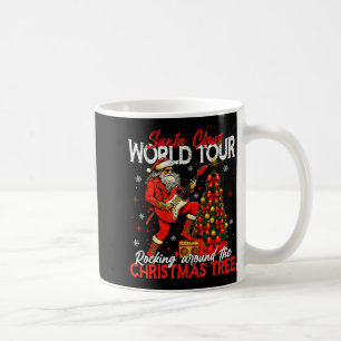 Rockin Santa World Tour Christmas Tree Guitar Men  Coffee Mug