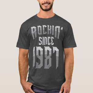 Rockin' Since 1987 Vintage Rock Music Fan 35th Bir T-Shirt