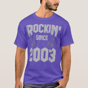 Rockin' Since 2003 Vintage Rock Music Fan 19th Bir T-Shirt