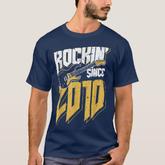 Rockin' Since 2010 Vintage Rock Music Fan 12th Bir T-Shirt