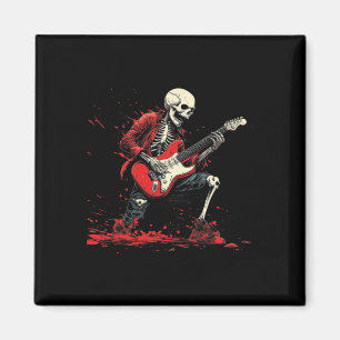 Rockin' Skeleton- Electric Guitar Halloween Punk R Magnet