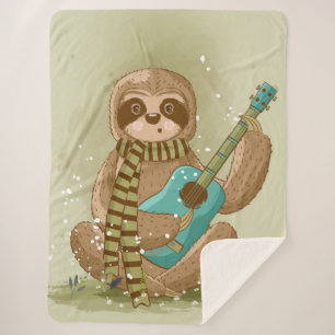 Rockin Sloth Sherpa Blanket