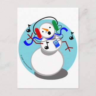 Rockin' Snowman Postcard