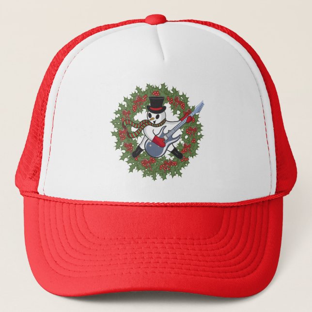 Rockin' Snowman Trucker Hat (Front)