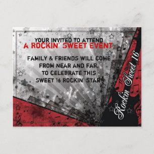 Rockin Sweet Sixteen Birthday Invitation