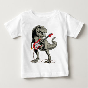 Rockin' T-Rex: Dinosaur Playing Electric Guitar Baby T-Shirt