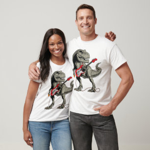 Rockin' T-Rex: Dinosaur Playing Electric Guitar T-Shirt