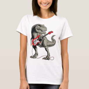 Rockin' T-Rex: Dinosaur Playing Electric Guitar T-Shirt