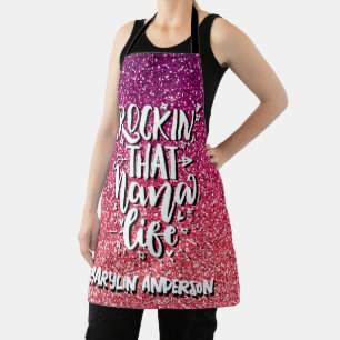 ROCKIN' THAT NANA LIFE CUSTOM  TYPOGRAPHY APRON