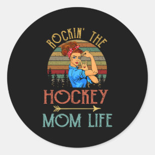 Rockin' The Hockey Mum Life Fun Gift For Mum Classic Round Sticker