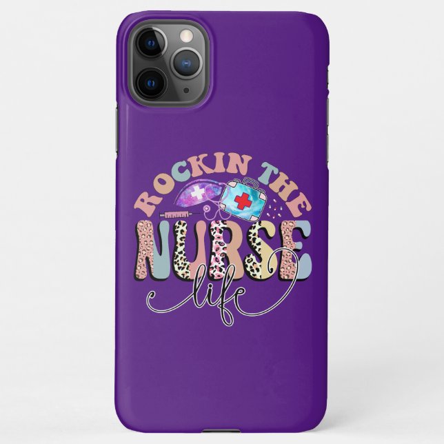 Rockin The Nurse Life, Nurses and Nursing Students iPhone Case (Back)