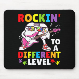 Rockin To A Different Level Autism Awareness Gamer Mouse Pad