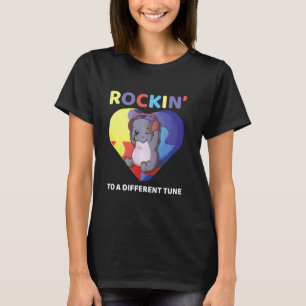 Rockin To A Different Tune Autism Awareness Hippo T-Shirt