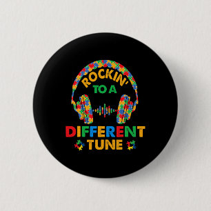Rockin' To A Different Tune Autistic Awareness Kid 6 Cm Round Badge