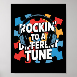 Rockin' To A Different Tune Autistic Awareness Men Poster