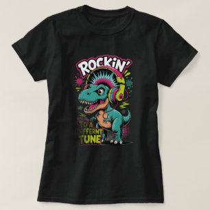 Rockin' to a Different Tune Dinosaur T-Shirt