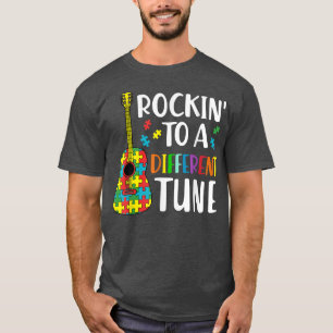 Rockin To A Different Tune Guitar Autism Awareness T-Shirt