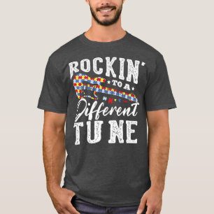Rockin To A Different Tune Guitar Guitarist Autist T-Shirt