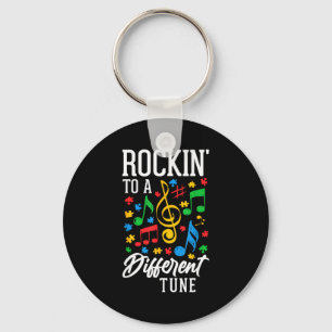 Rockin To A Different Tune Music Autism Awareness Key Ring