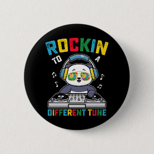 Rockin To A Different Tune Panda Autism Awareness 6 Cm Round Badge