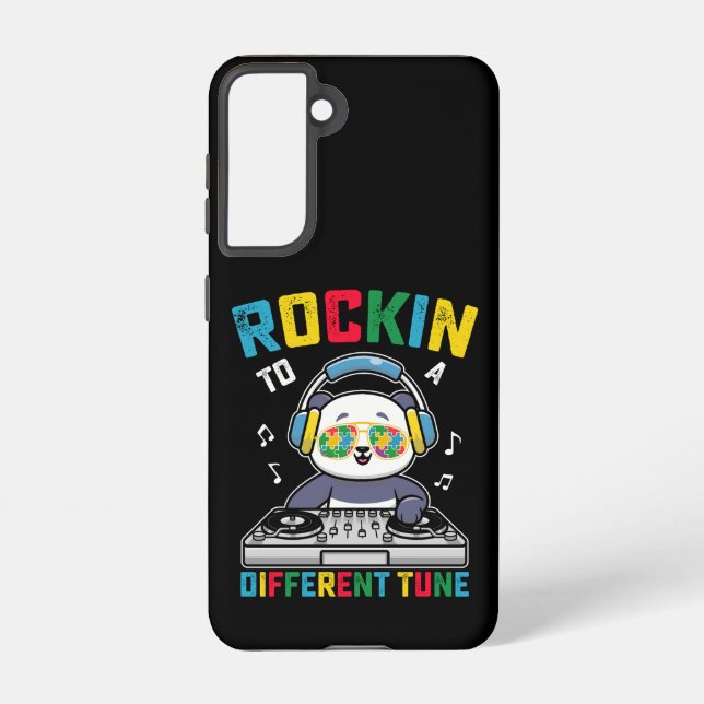 Rockin To A Different Tune Panda Autism Awareness Samsung Galaxy S21 Case (Back)