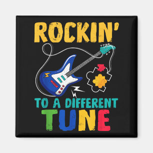 Rockin' to different tune autism guitar music magnet