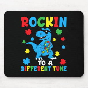 Rockin To Different Tune Dinot-rex Autism Awarenes Mouse Pad