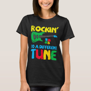 Rockin To Different Tune Guitar Autism Awareness M T-Shirt