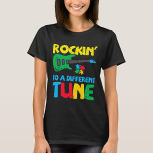 Rockin To Different Tune Guitar Autism Awareness M T-Shirt