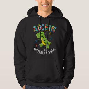 Rockin To Different Tune T-Rex Dance Autism Boys G Hoodie