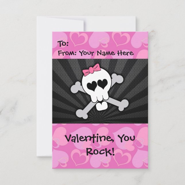 Rockin' Valentine Skull Invitation (Front)